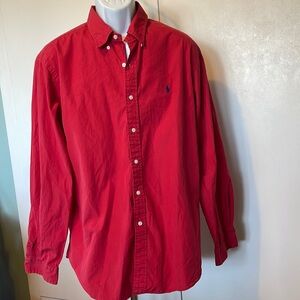 RALPH LAUREN Classic Fit, buttons down, long sleeve red color size XL”Mens SHIRT